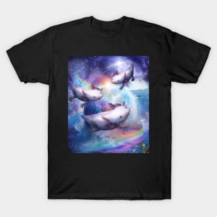 Rainbow Axolotl In Space, Galaxy Axolotls T-Shirt